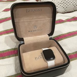 Smooth real leather watch travel case